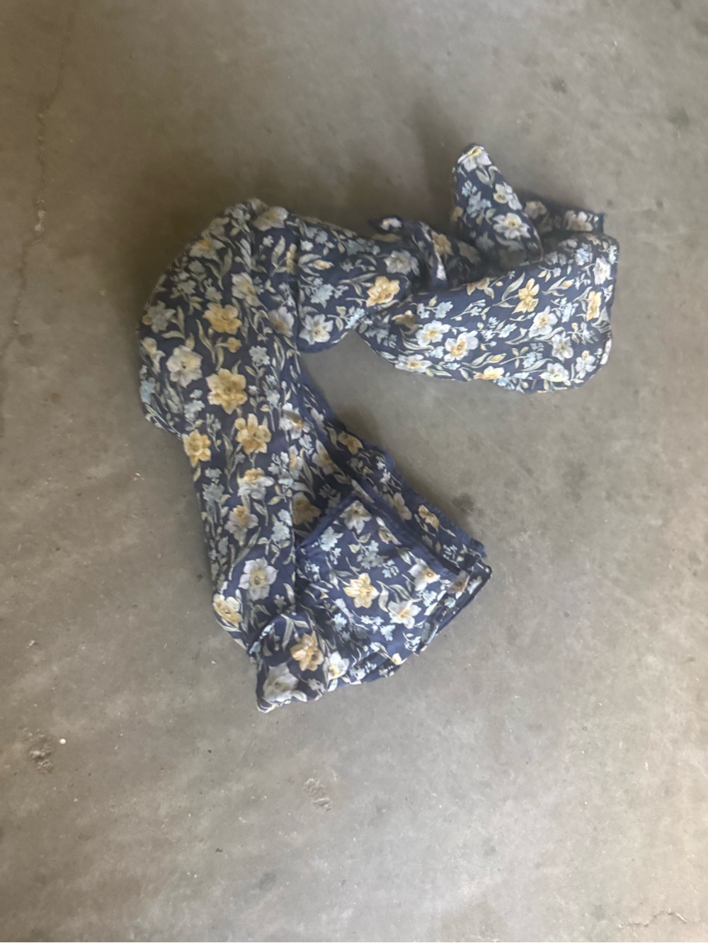 Floral Navy and Yellow Women's Scarf